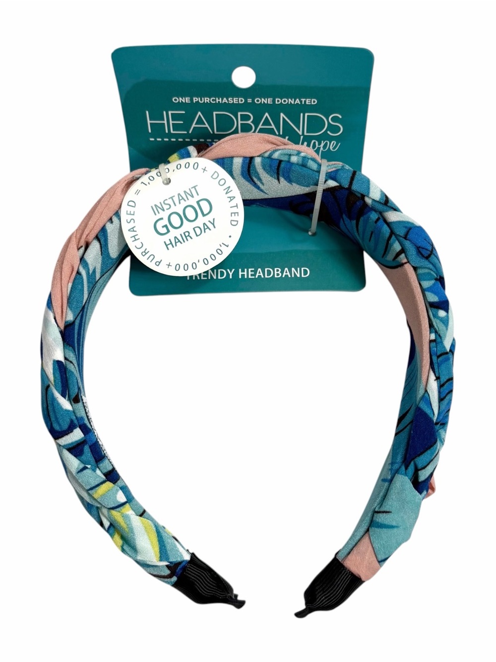Headbands of Hope Braided Women’s Headband Tropical Floral Colorful Print NWT